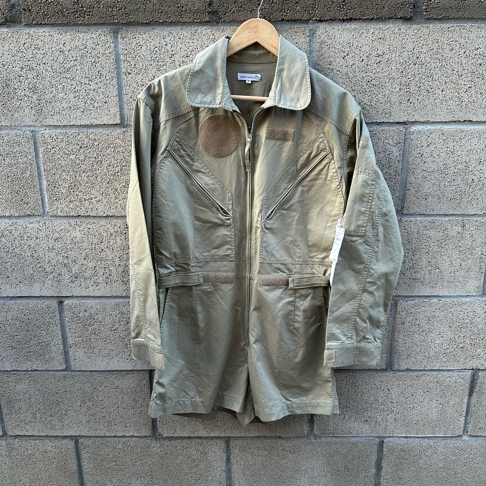 Good American Flight Jumpsuit Khaki Brown Women’s Size 0 NWT! - Picture 4 of 11